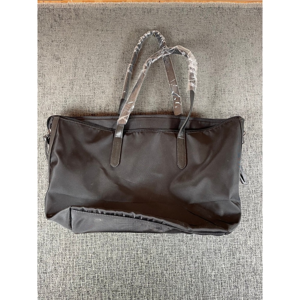 Botkier New York Black Nylon Tote Bag Leather Trim Tassel Zip Top Travel Purse - Picture 7 of 9